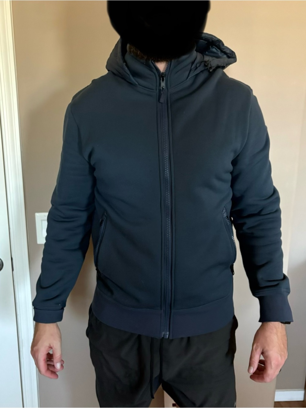 lululemon athletica Men's Hooded Zip Windbreaker - Navy